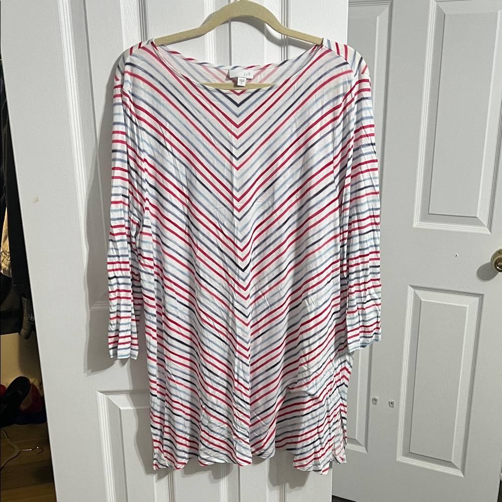 J. Jill Multicolor Striped V-Neck Top